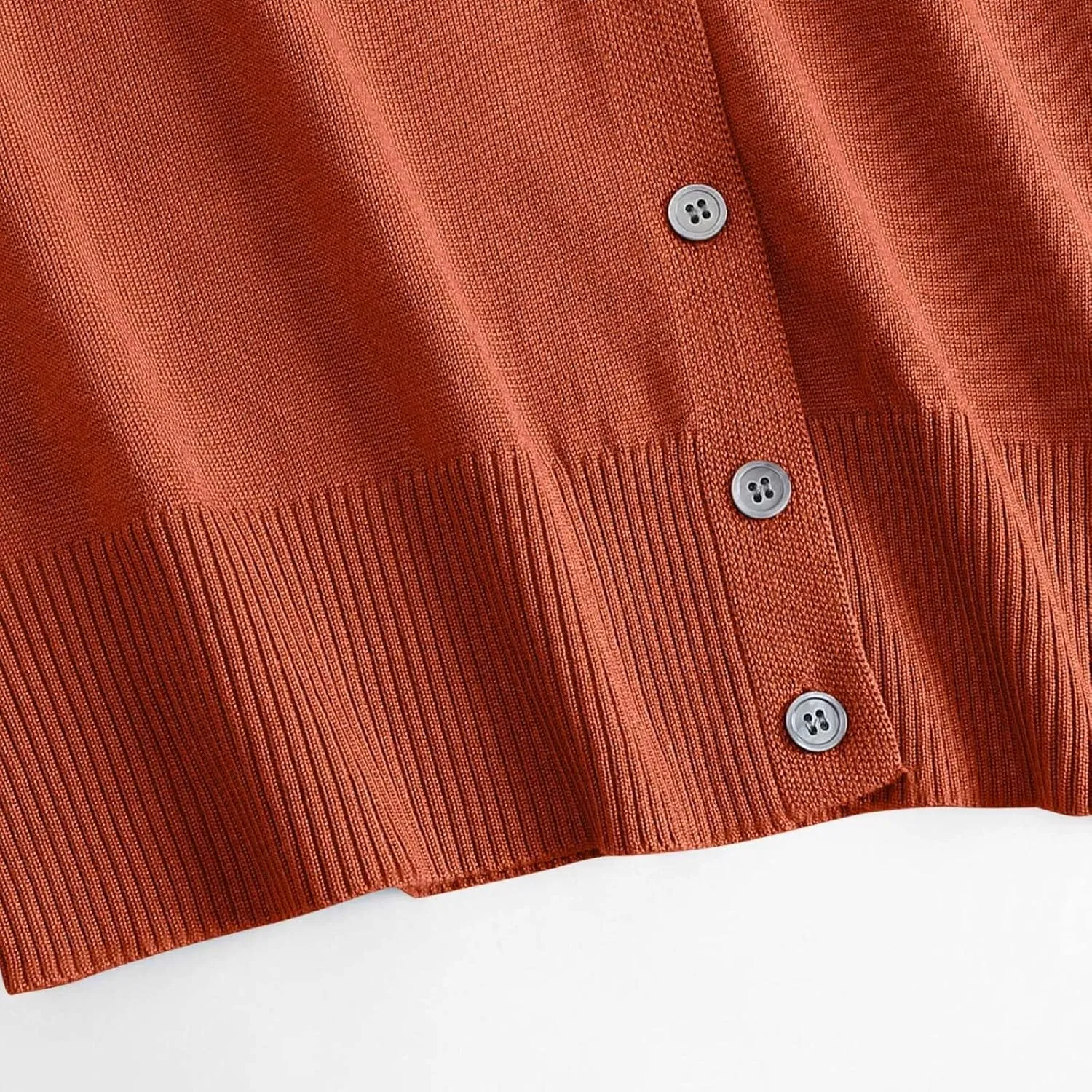 MRGIINRI Womens 2024 Fall Cardigan Sweaters Lightweight V-Neck Long Sleeve Open Front Button Up Knitted Cardigans Outerwear