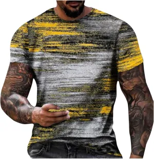 Muscularfit Mens Shirts Short Sleeve Casual Crewneck Pullover Tops Summer Print Gym Workout Tee Tops Fashion Outfits 2024