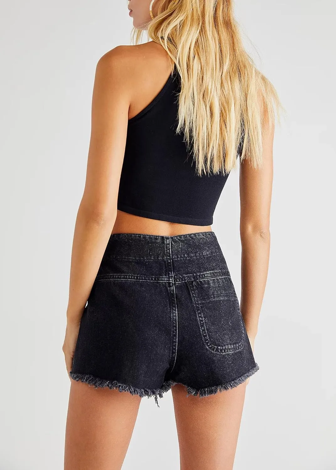 Mxiqqpltky Womens Denim Skorts Skirts Y2k High Waist Frayed Hem Denim Shorts Tie-up Side Jean Shorts Wrap Skirt