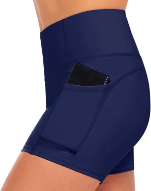 Natural Uniforms Women's High Waist Yoga Shorts with Tummy Control
