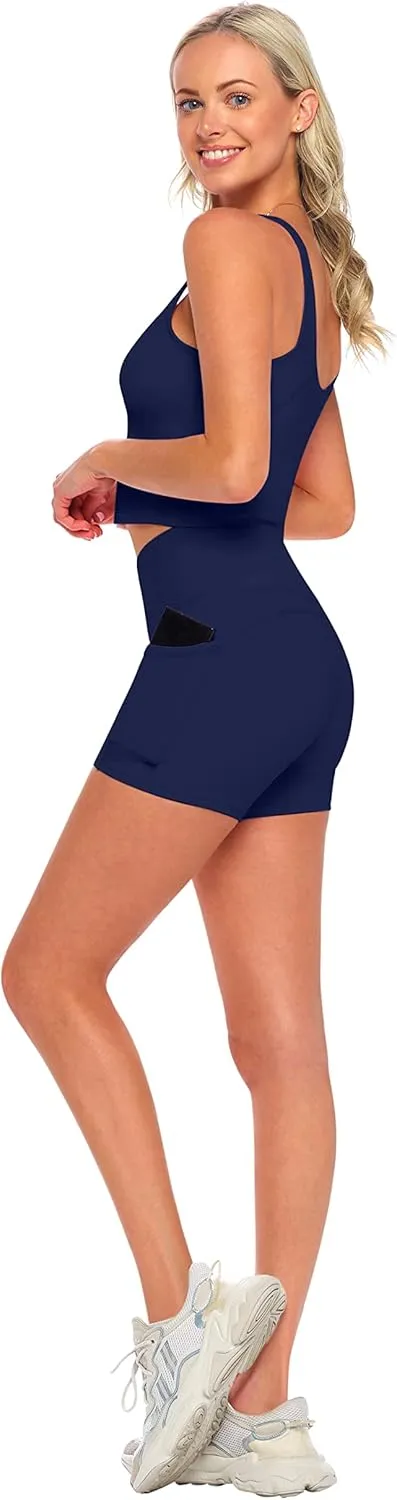 Natural Uniforms Women's High Waist Yoga Shorts with Tummy Control