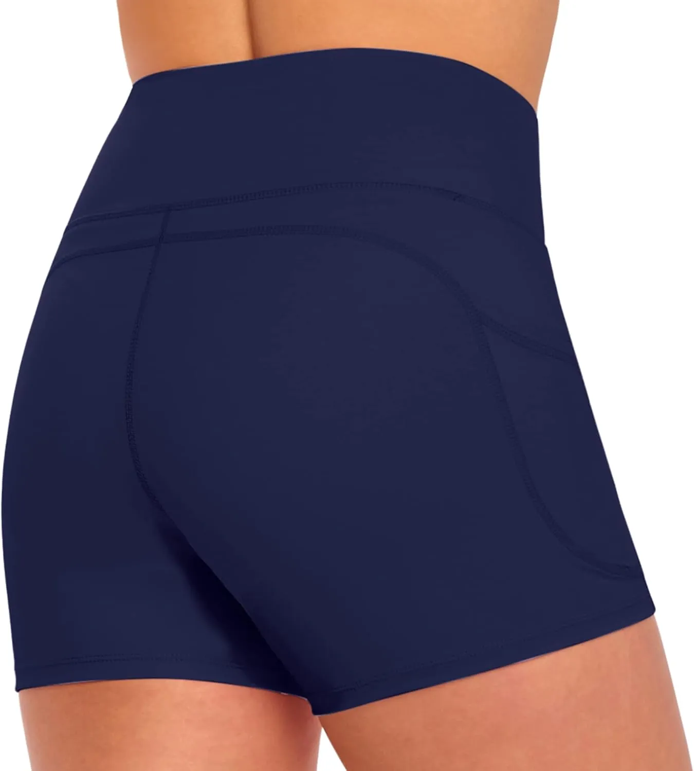 Natural Uniforms Women's High Waist Yoga Shorts with Tummy Control