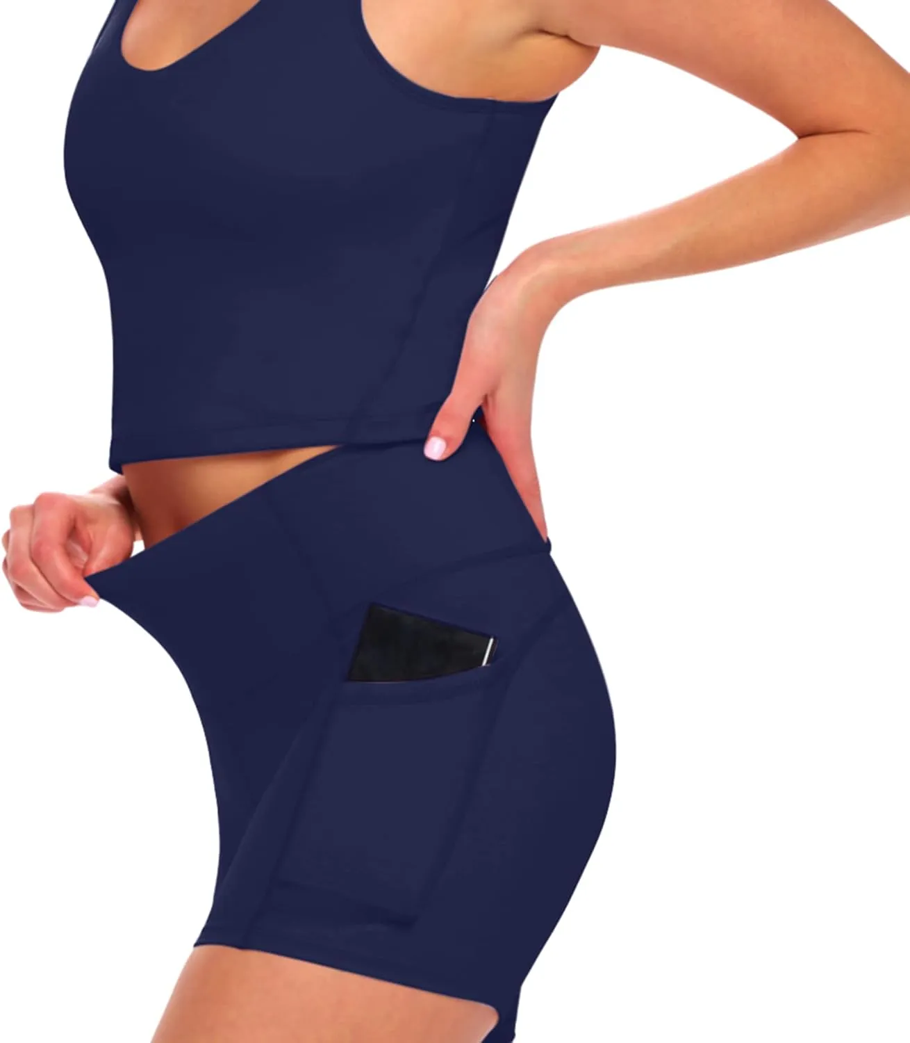 Natural Uniforms Women's High Waist Yoga Shorts with Tummy Control