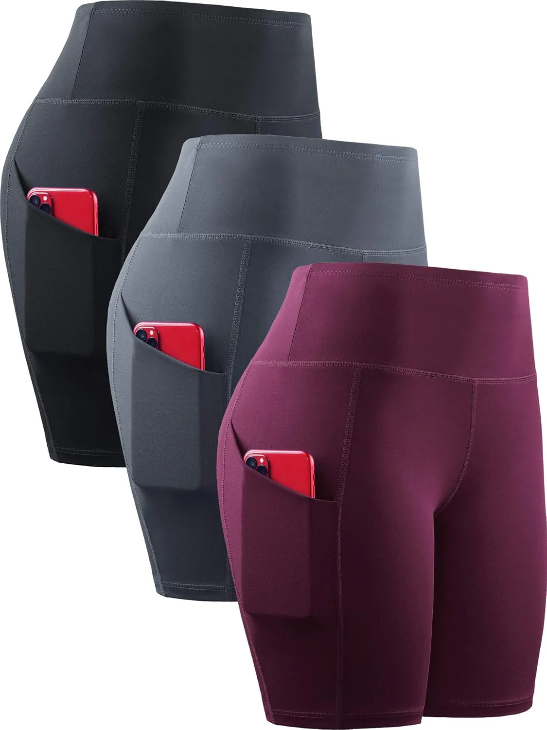 NELEUS Women's Athletic Shorts High Waist Tummy Control Workout Biker Shorts for Running Gym Yoga