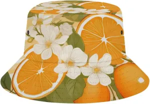 Orange Blossom Flower Unisex Sun Hat Foldable Bucket Hat Fashion Fishing Hat Summer Beach Hat Brim Hat