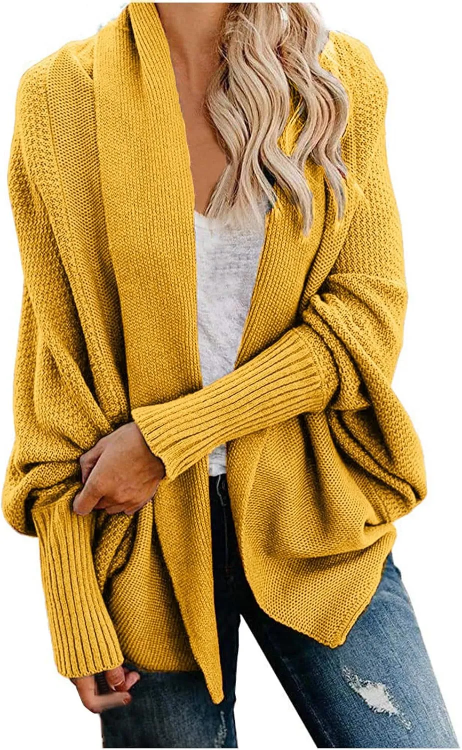 Oversized Cardigan Sweaters for Women 2023 Long Sleeve Open Front Cable Knit Outwear Coats Solid Color Slouchy Wrap Cardigans