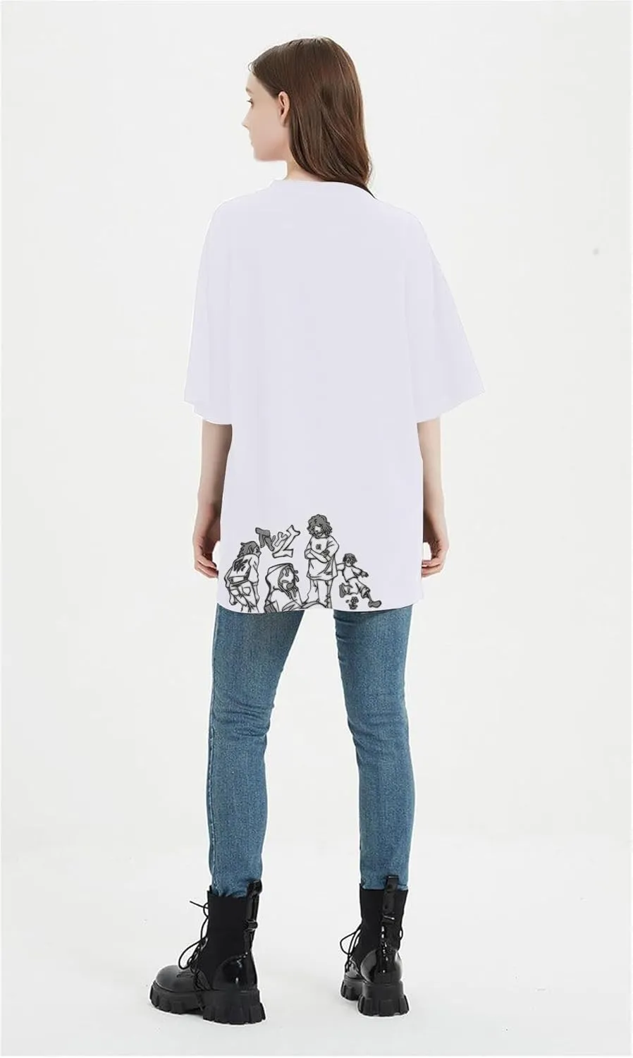 Oversized Graphic Tees Men Vintage Y2K Print Shirts Streetwear Unisex Harajuku T-Shirts