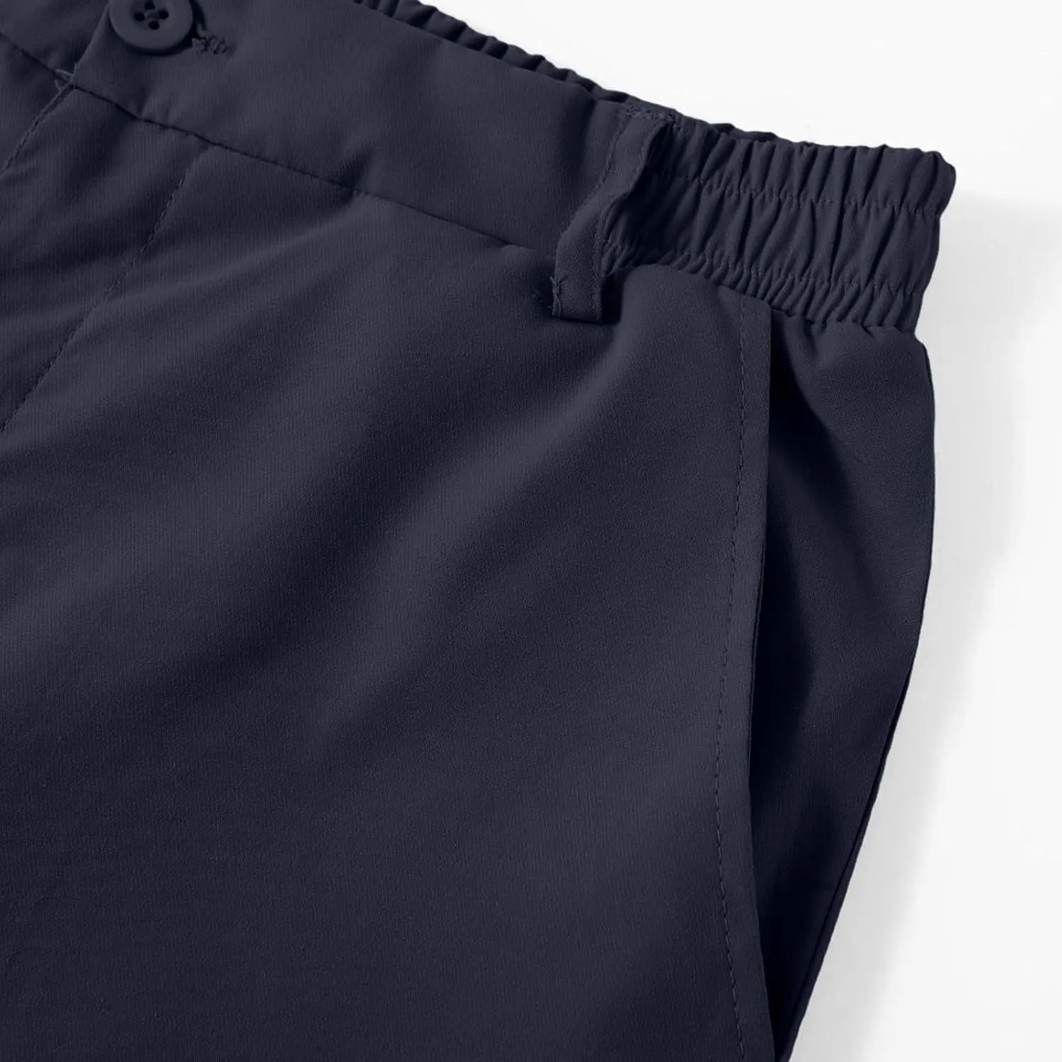 Pants for Men Casual Lightweight Relaxed Fit Chino Pant with Pocket Button Elastic Waistband Baggy Business Trousers