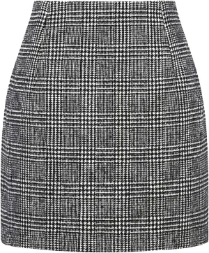 Pencil Skirt for Women Tummy Control Office Business Formal Slim Fit Trendy Plaid Stretchy Short Pencil Skirt for Women