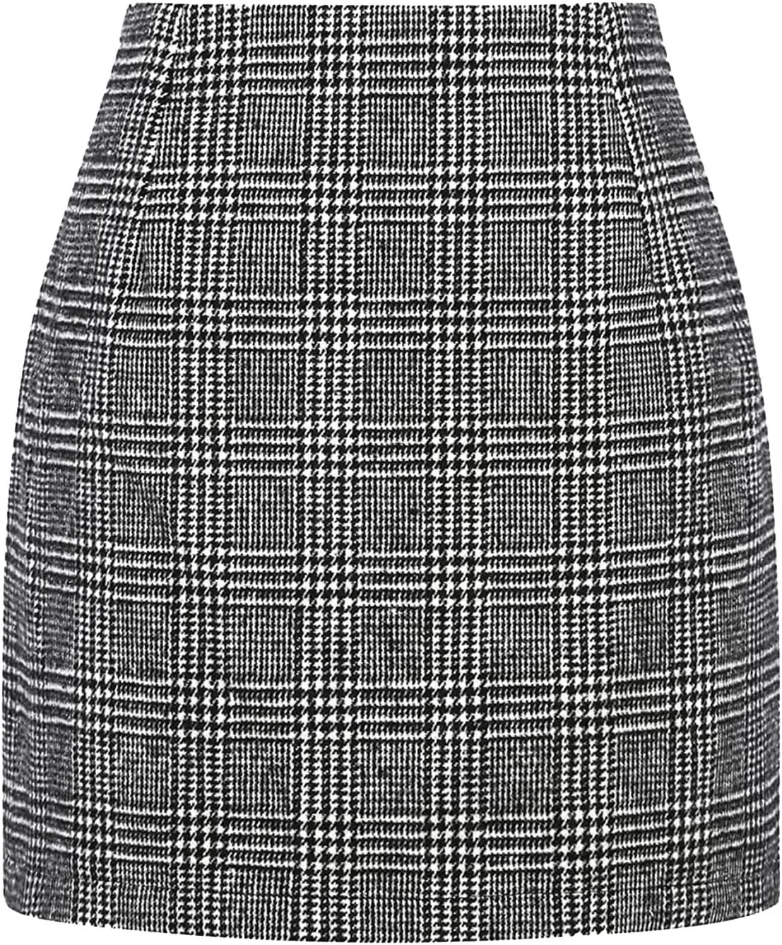 Pencil Skirt for Women Tummy Control Office Business Formal Slim Fit Trendy Plaid Stretchy Short Pencil Skirt for Women