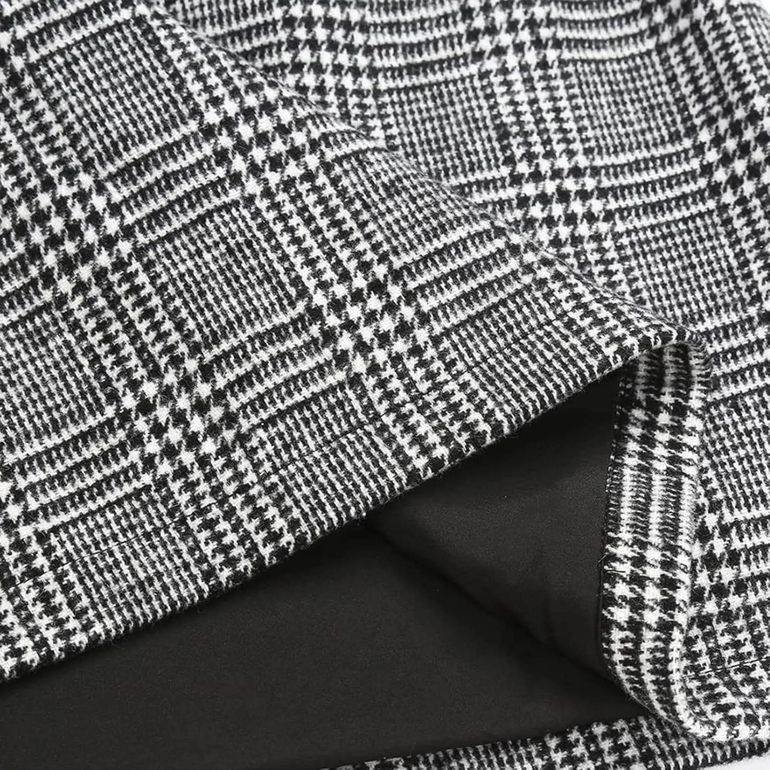 Pencil Skirt for Women Tummy Control Office Business Formal Slim Fit Trendy Plaid Stretchy Short Pencil Skirt for Women