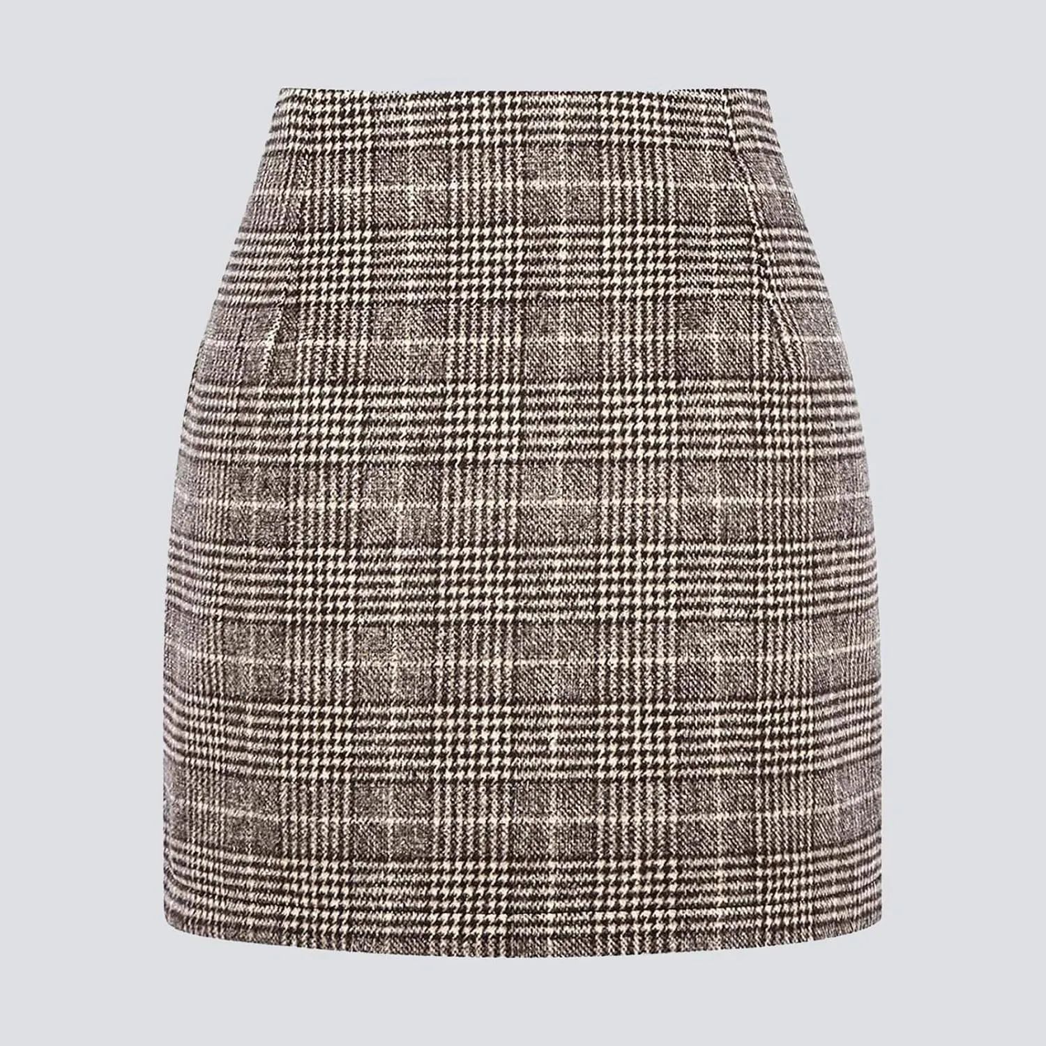 Pencil Skirt for Women Tummy Control Short Office Business Formal Slim Fit Trendy Plaid Stretchy Short Pencil Mini Skirt