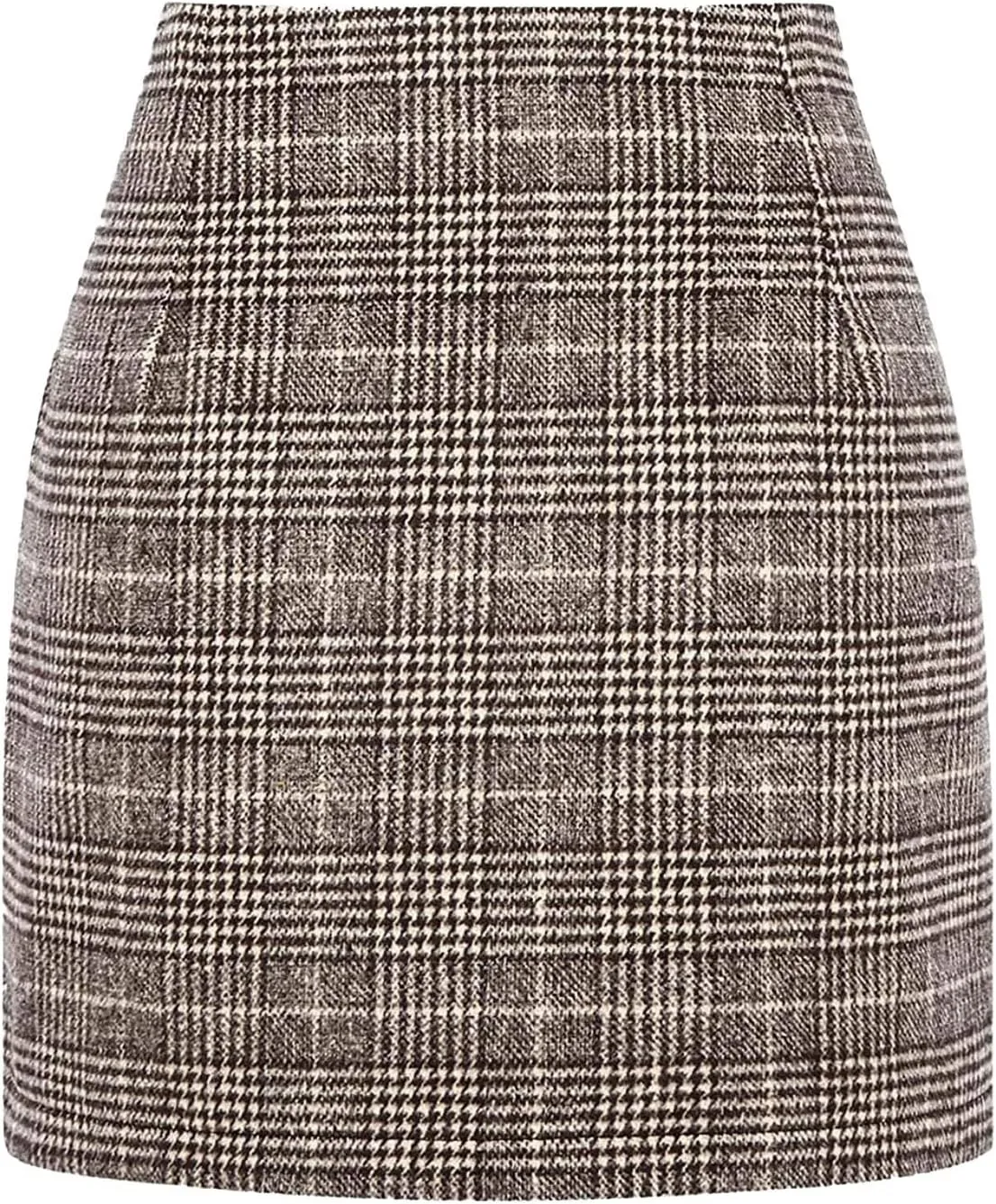 Pencil Skirt for Women Tummy Control Short Office Business Formal Slim Fit Trendy Plaid Stretchy Short Pencil Mini Skirt