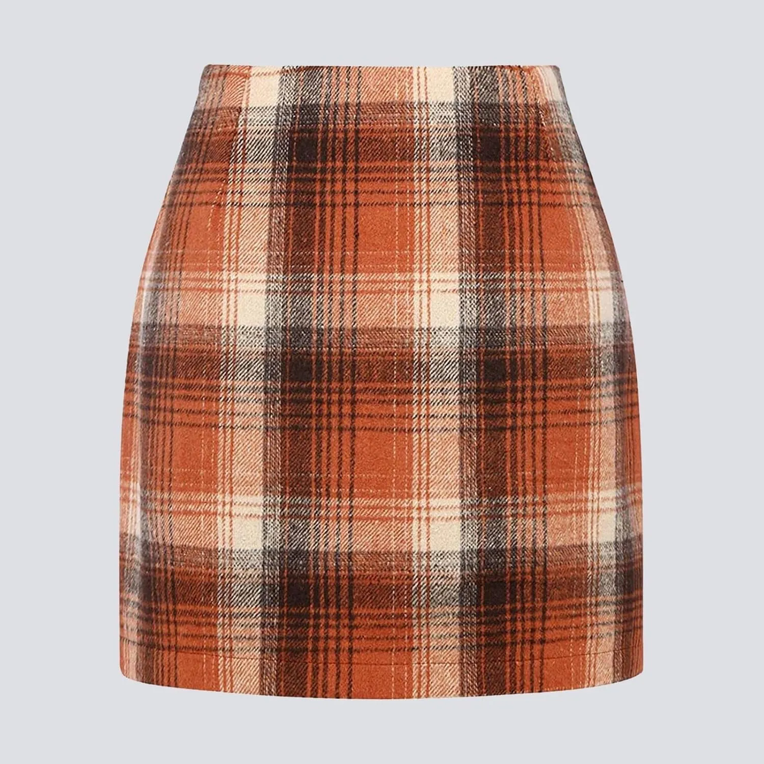 Pencil Skirt for Women Tummy Control Short Office Business Formal Slim Fit Trendy Plaid Stretchy Short Pencil Mini Skirt