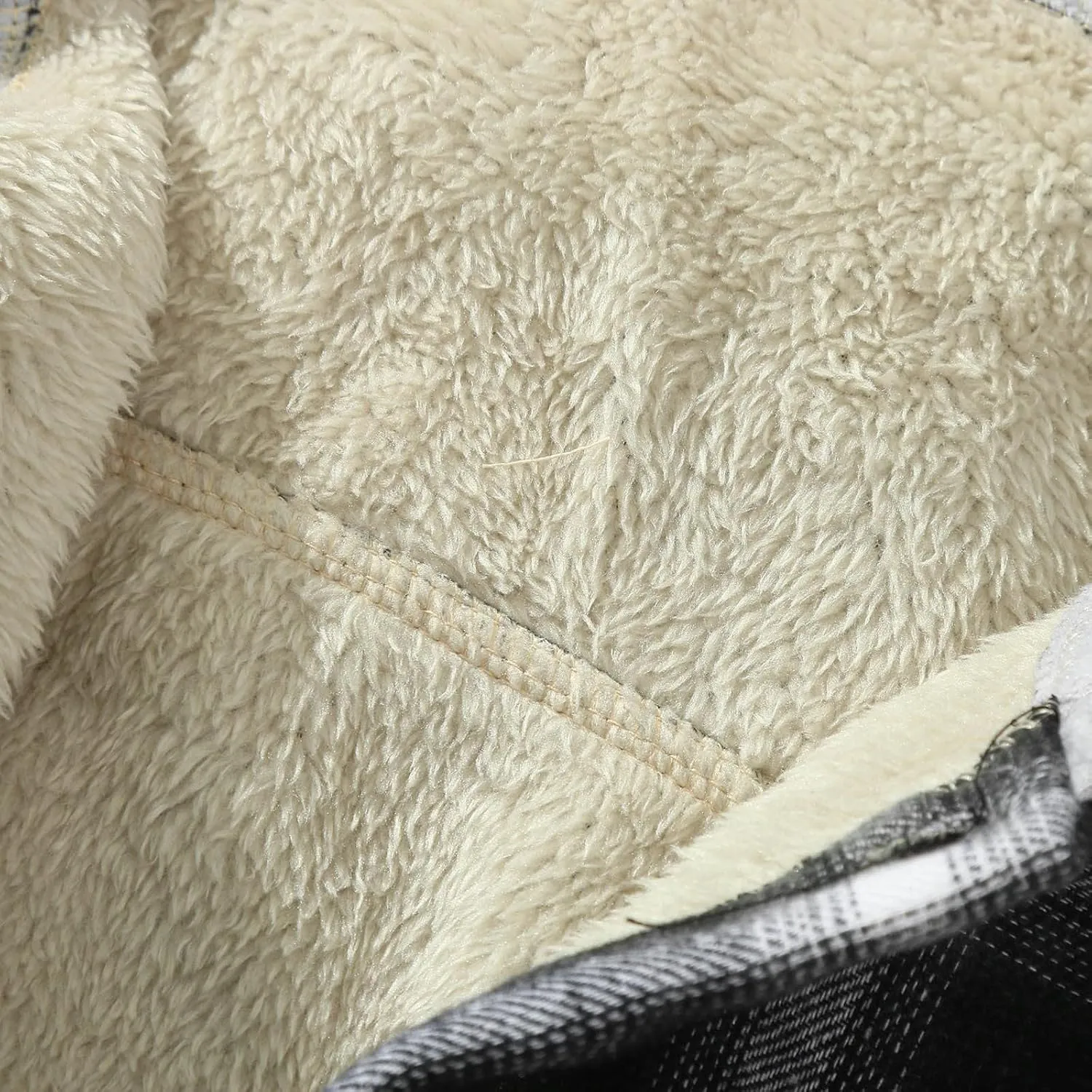 Plaid Hoodies Jackets for Men Relaxed Fit Zip Up Long Sleeve Fleece Lined Casual Plaid Jacket Color Block Stitching Warm