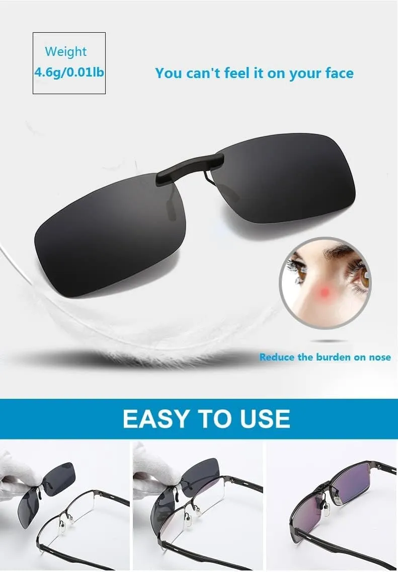 Polarized Clip Sunglasses for Prescription Eyeglasses-Clip on Sunglasses