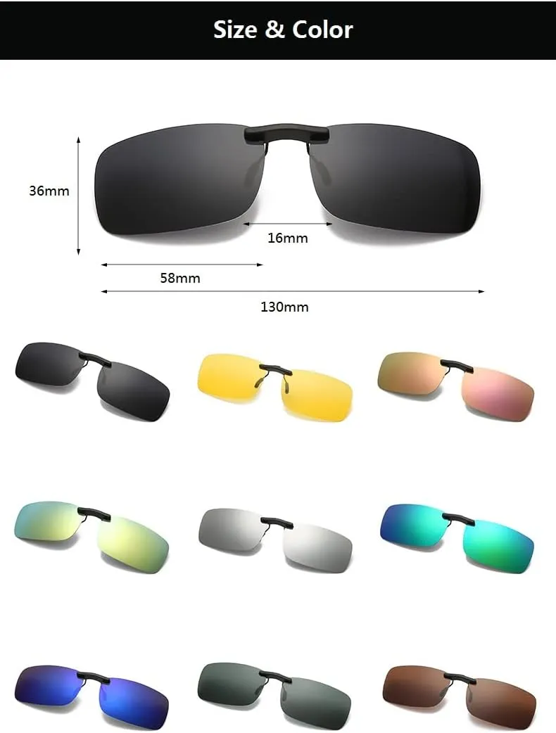 Polarized Clip Sunglasses for Prescription Eyeglasses-Clip on Sunglasses