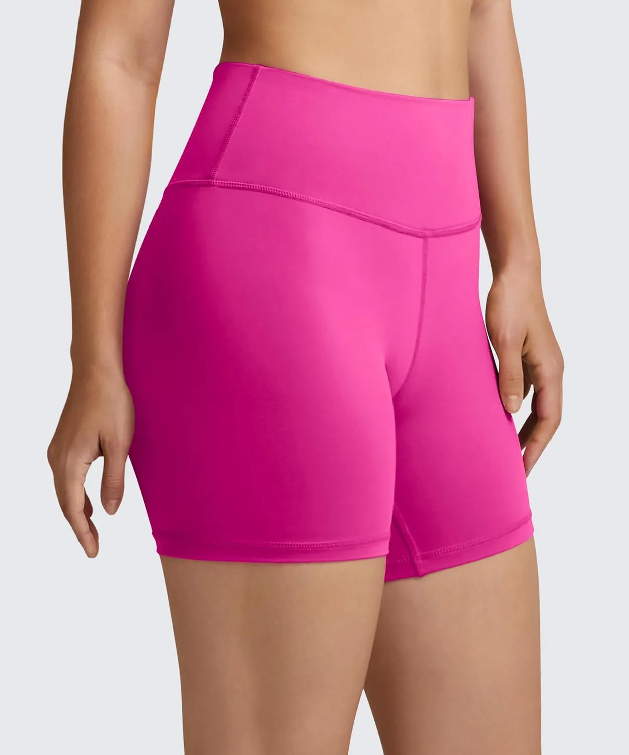 QUEENIEKE Workout Shorts Women, Butt Lifting Athletic Biker Shorts Cross Over High Waist Yoga Shorts
