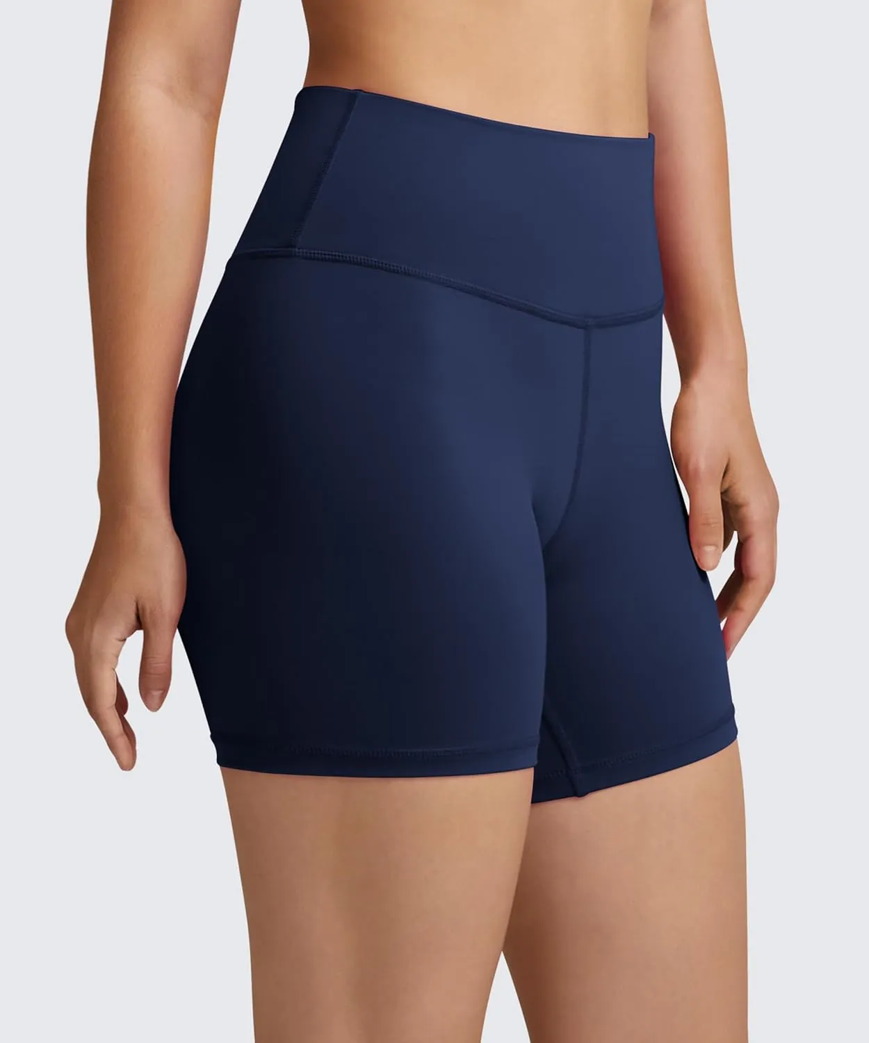 QUEENIEKE Workout Shorts Women, Butt Lifting Athletic Biker Shorts Cross Over High Waist Yoga Shorts