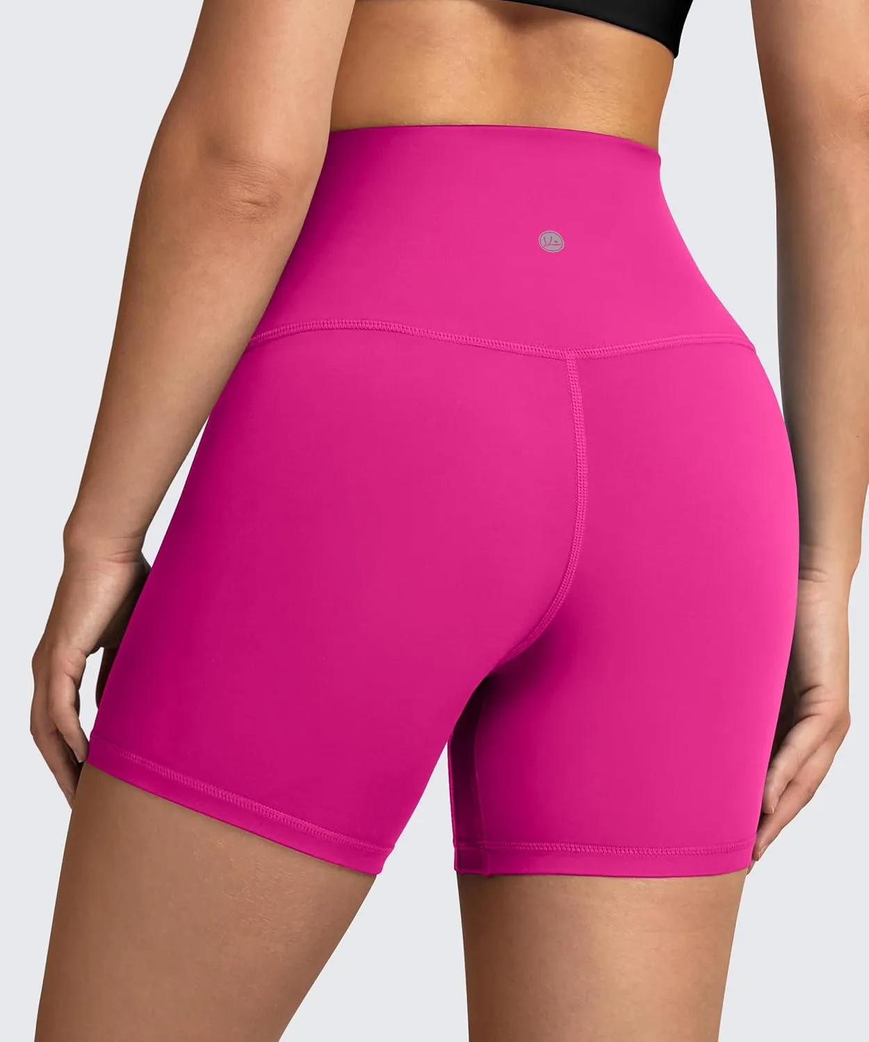 QUEENIEKE Workout Shorts Women, Butt Lifting Athletic Biker Shorts Cross Over High Waist Yoga Shorts
