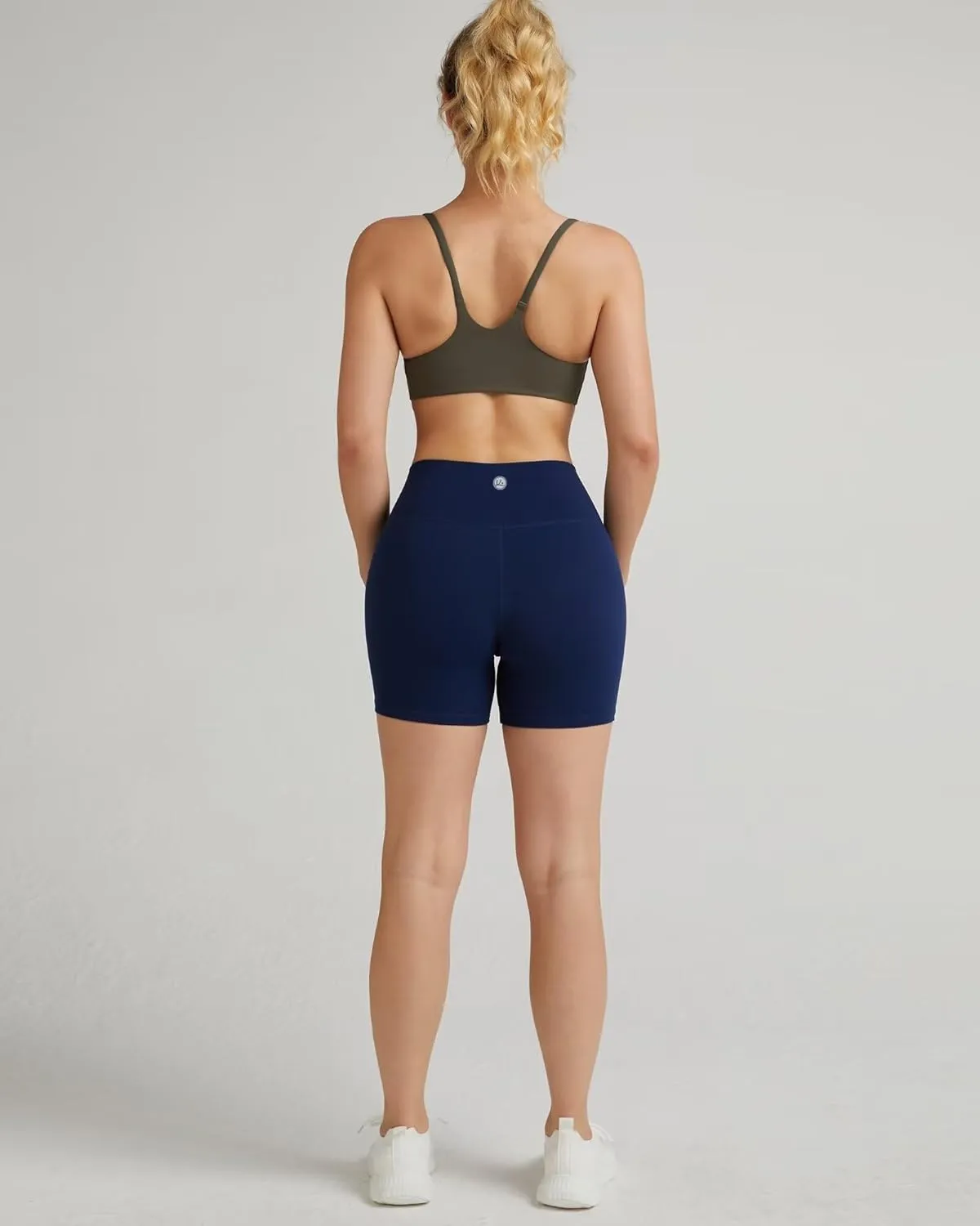 QUEENIEKE Workout Shorts Women, Butt Lifting Athletic Biker Shorts Cross Over High Waist Yoga Shorts