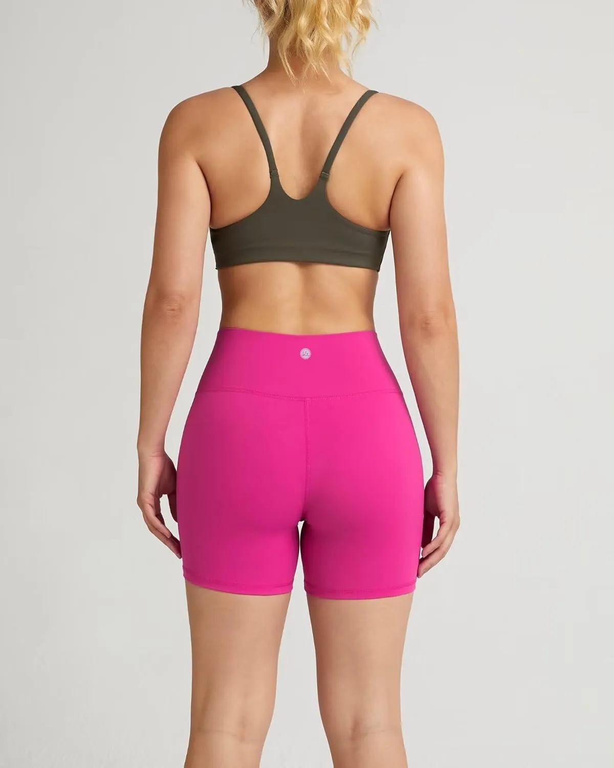 QUEENIEKE Workout Shorts Women, Butt Lifting Athletic Biker Shorts Cross Over High Waist Yoga Shorts