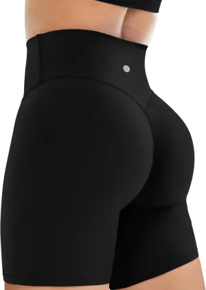 QUEENIEKE Workout Shorts Women, Butt Lifting Athletic Biker Shorts Cross Over High Waist Yoga Shorts