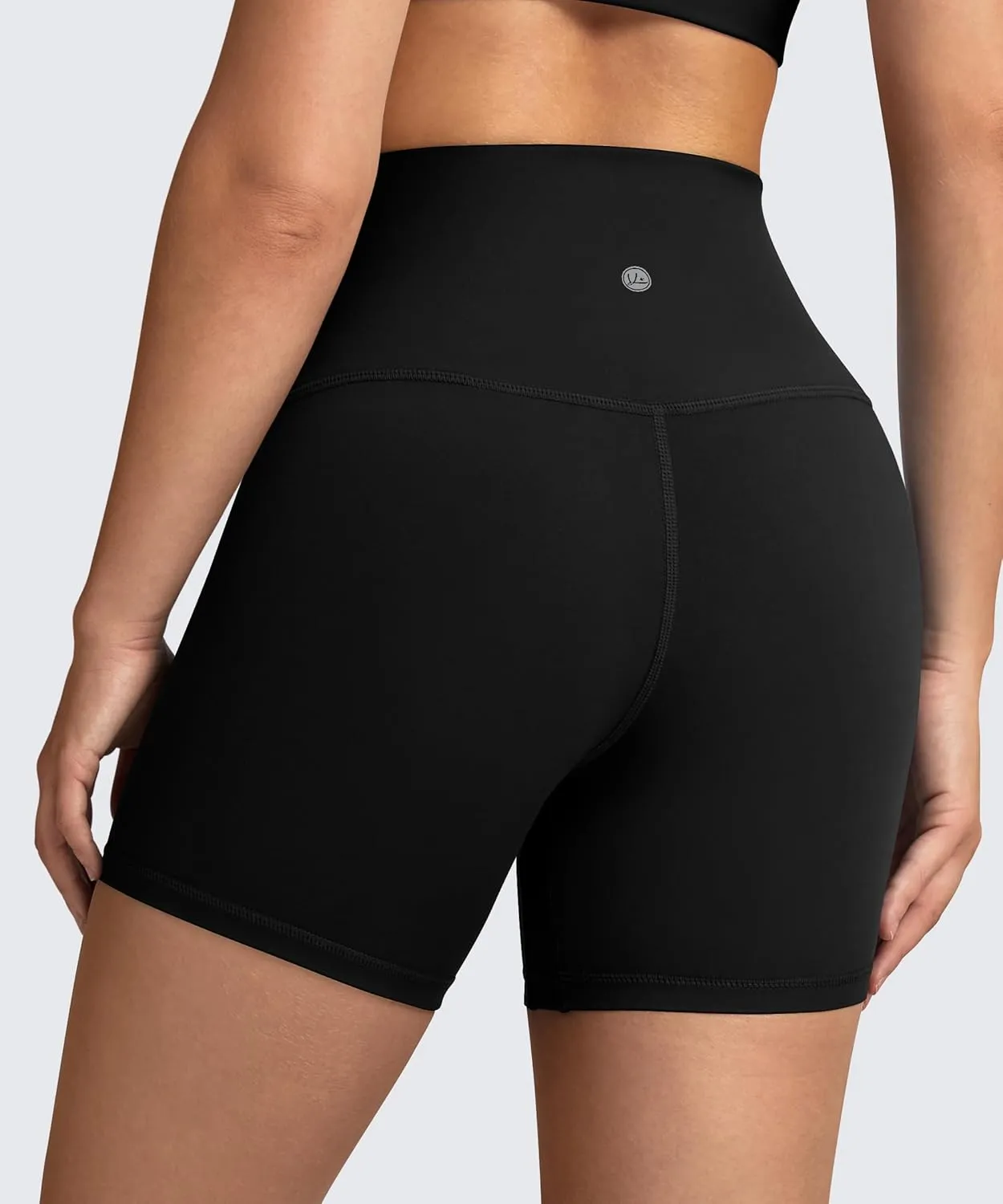 QUEENIEKE Workout Shorts Women, Butt Lifting Athletic Biker Shorts Cross Over High Waist Yoga Shorts
