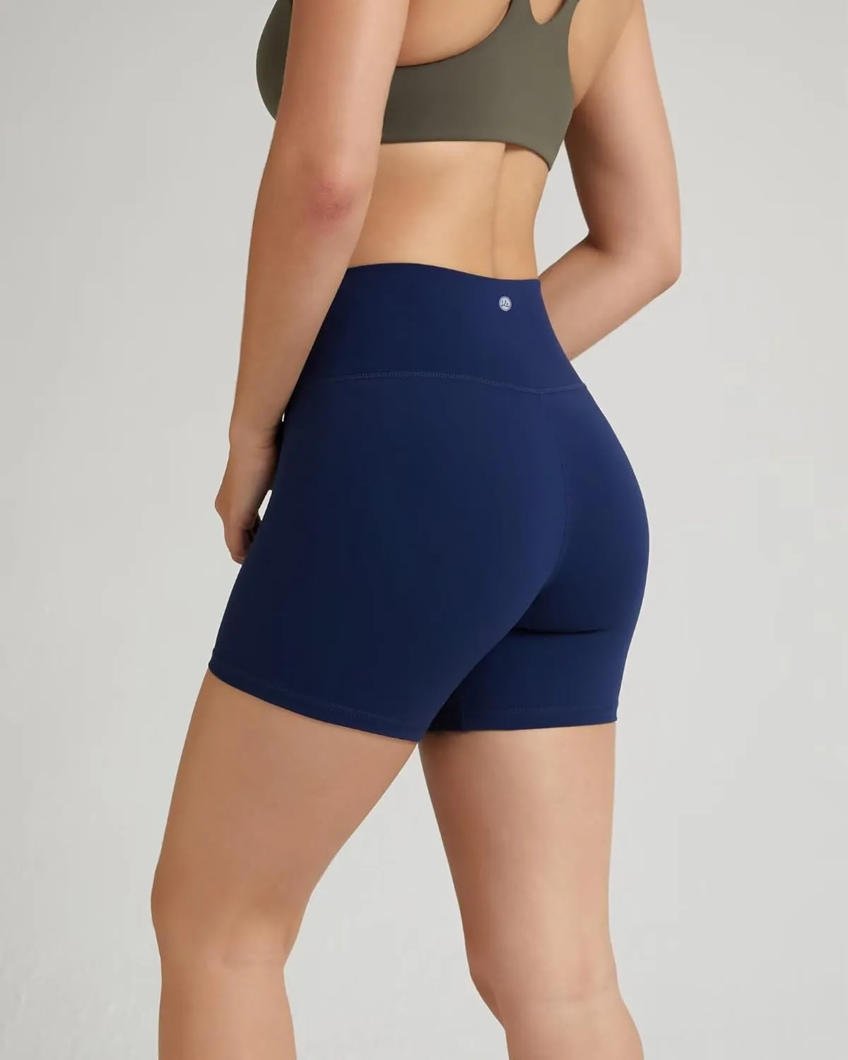 QUEENIEKE Workout Shorts Women, Butt Lifting Athletic Biker Shorts Cross Over High Waist Yoga Shorts
