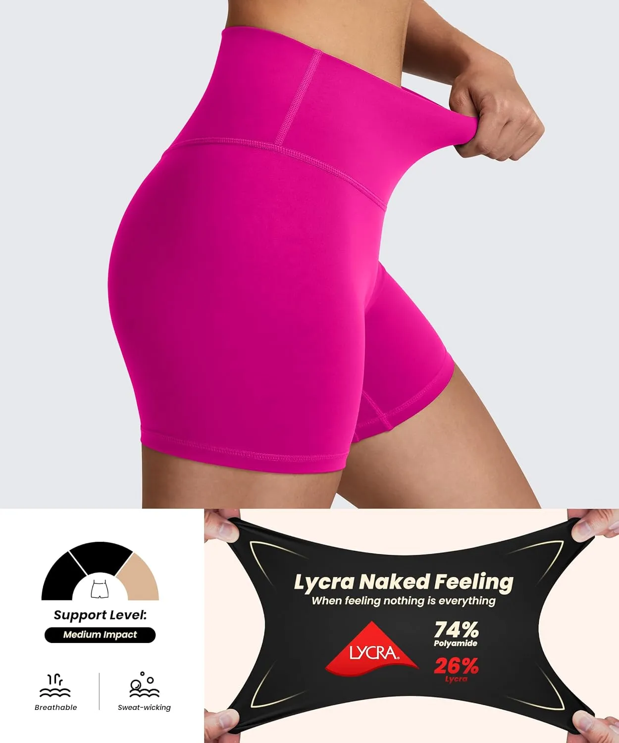 QUEENIEKE Workout Shorts Women, Butt Lifting Athletic Biker Shorts Cross Over High Waist Yoga Shorts
