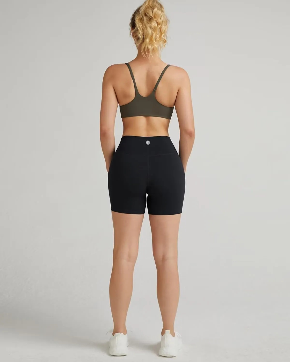 QUEENIEKE Workout Shorts Women, Butt Lifting Athletic Biker Shorts Cross Over High Waist Yoga Shorts