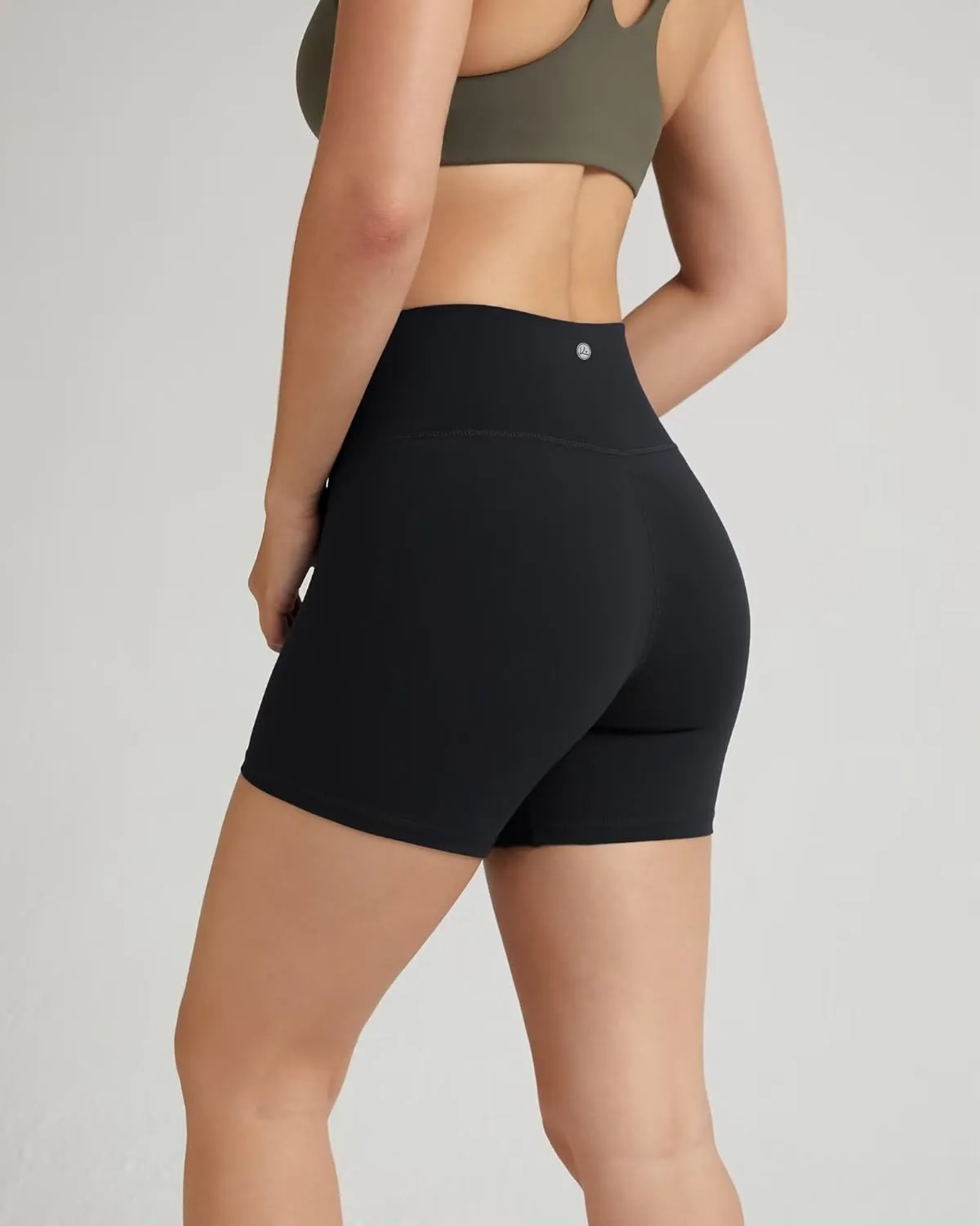 QUEENIEKE Workout Shorts Women, Butt Lifting Athletic Biker Shorts Cross Over High Waist Yoga Shorts