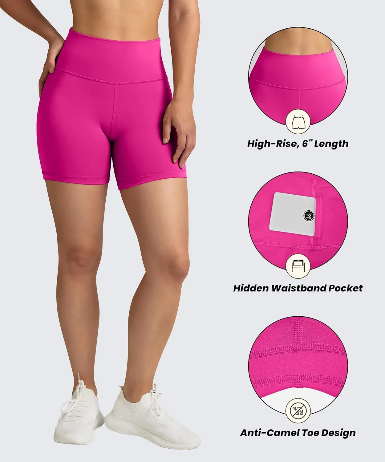 QUEENIEKE Workout Shorts Women, Butt Lifting Athletic Biker Shorts Cross Over High Waist Yoga Shorts