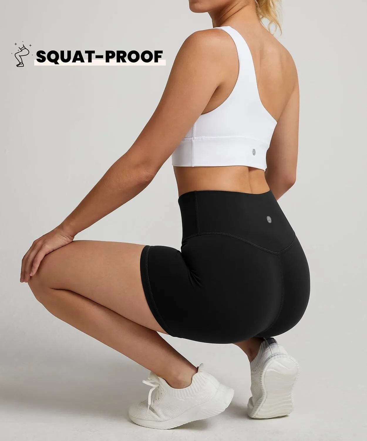 QUEENIEKE Workout Shorts Women, Butt Lifting Athletic Biker Shorts Cross Over High Waist Yoga Shorts