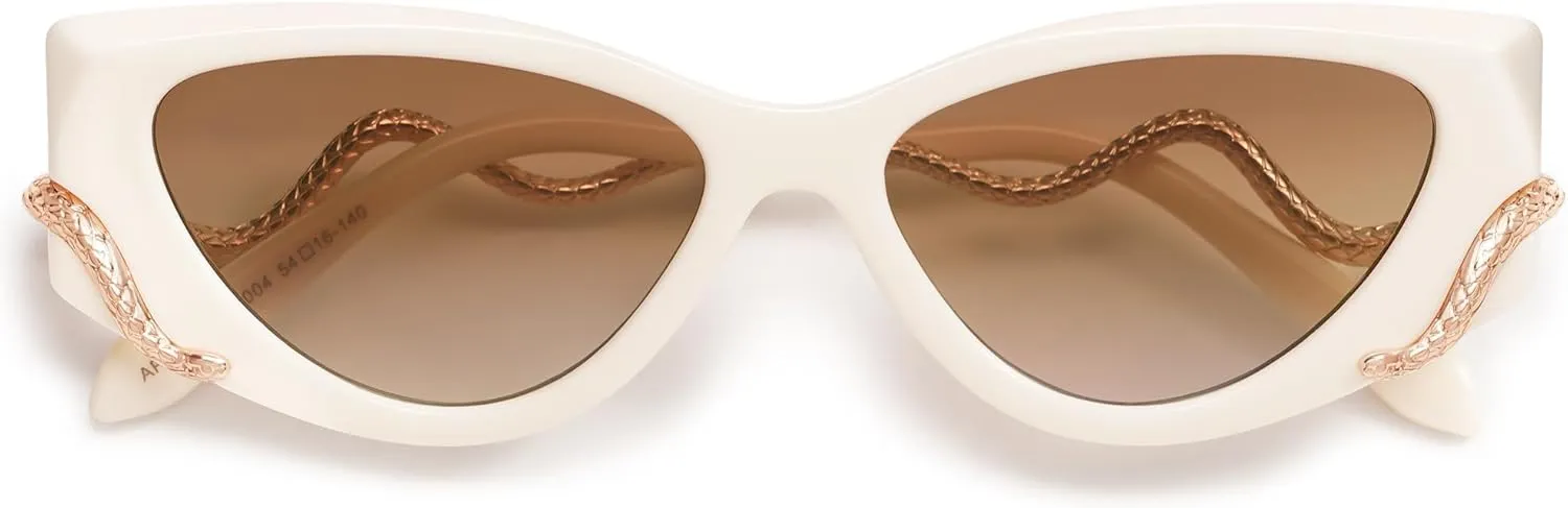 Retro Y2K Snake Sunglasses for Women Chic Cat Eye 90s Sunnies Narrow Trendy Sun Glasses AP3667