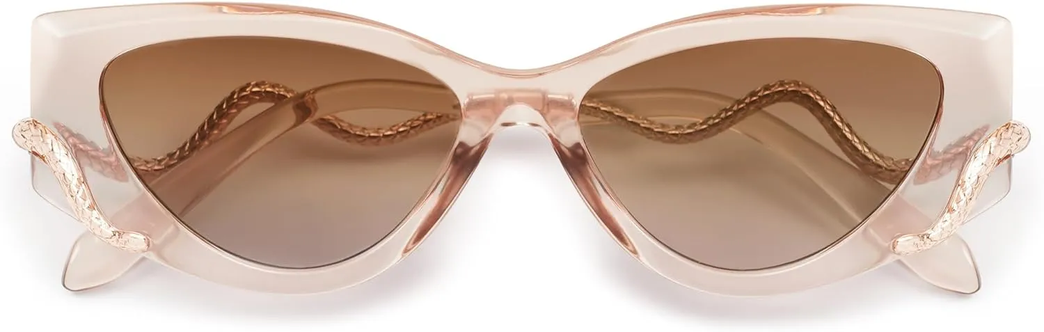 Retro Y2K Snake Sunglasses for Women Chic Cat Eye 90s Sunnies Narrow Trendy Sun Glasses AP3667