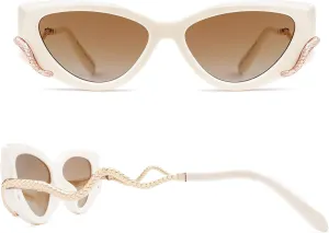 Retro Y2K Snake Sunglasses for Women Chic Cat Eye 90s Sunnies Narrow Trendy Sun Glasses AP3667