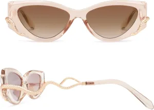 Retro Y2K Snake Sunglasses for Women Chic Cat Eye 90s Sunnies Narrow Trendy Sun Glasses AP3667