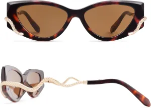 Retro Y2K Snake Sunglasses for Women Chic Cat Eye 90s Sunnies Narrow Trendy Sun Glasses AP3667