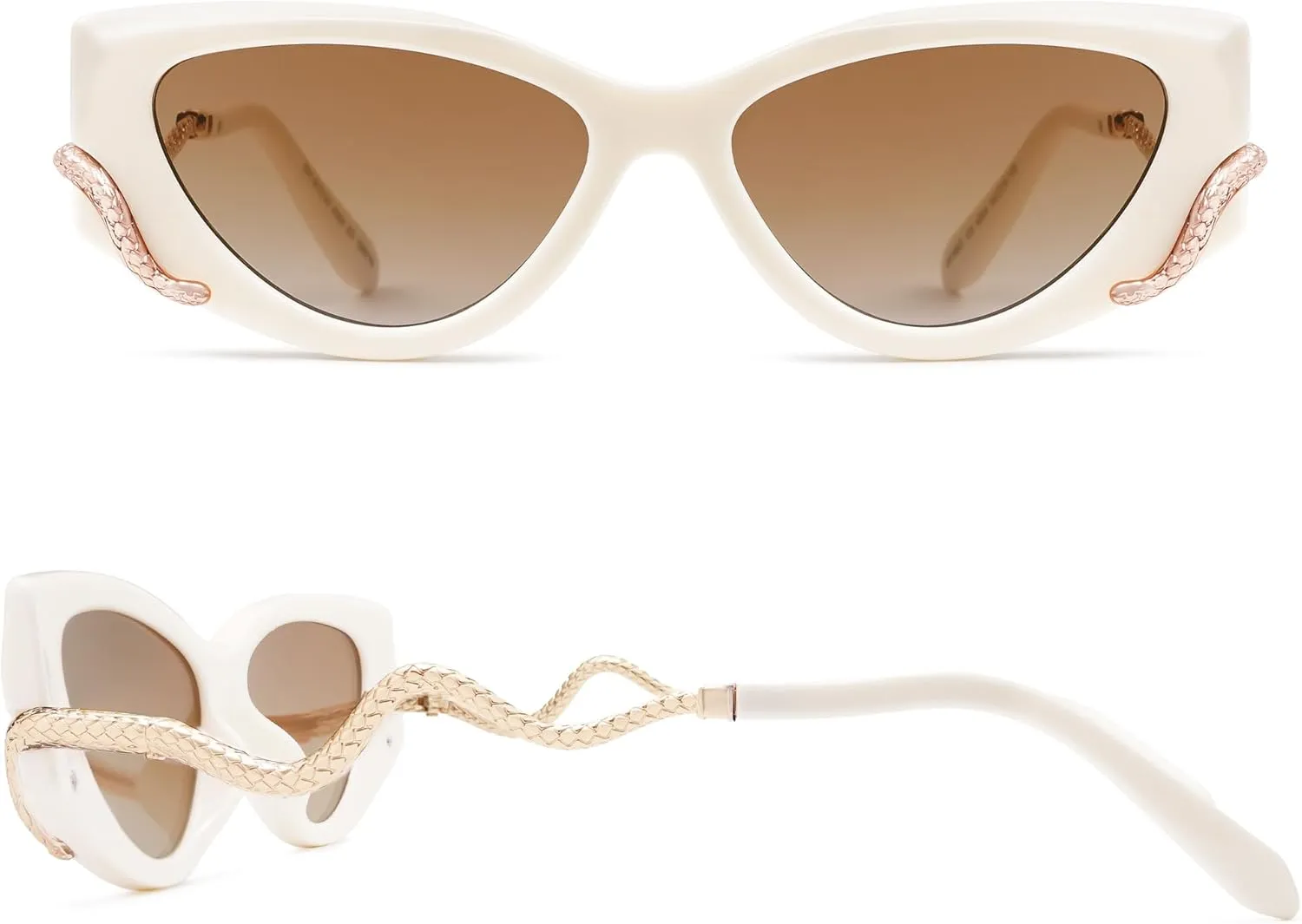 Retro Y2K Snake Sunglasses for Women Chic Cat Eye 90s Sunnies Narrow Trendy Sun Glasses AP3667