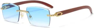 Rhinestone Sunglasses Vintage Women Rimless Square Fashion Sun Glasses Men Trendy Shopping Eyeglassses UV400
