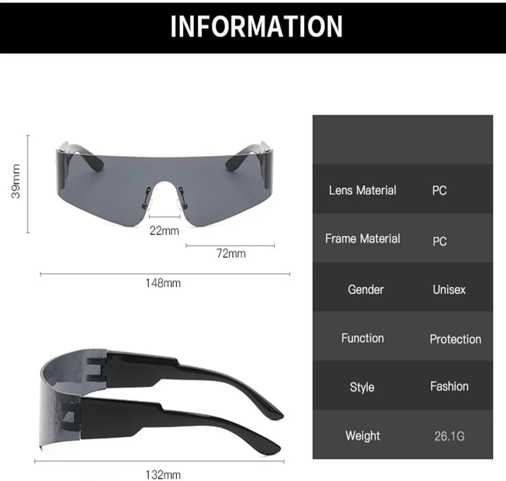 Rimless Sunglasses Women Retro Sun Glasses Mirror Punk Eyewear Vintage Steampunk Party Eyeglasses