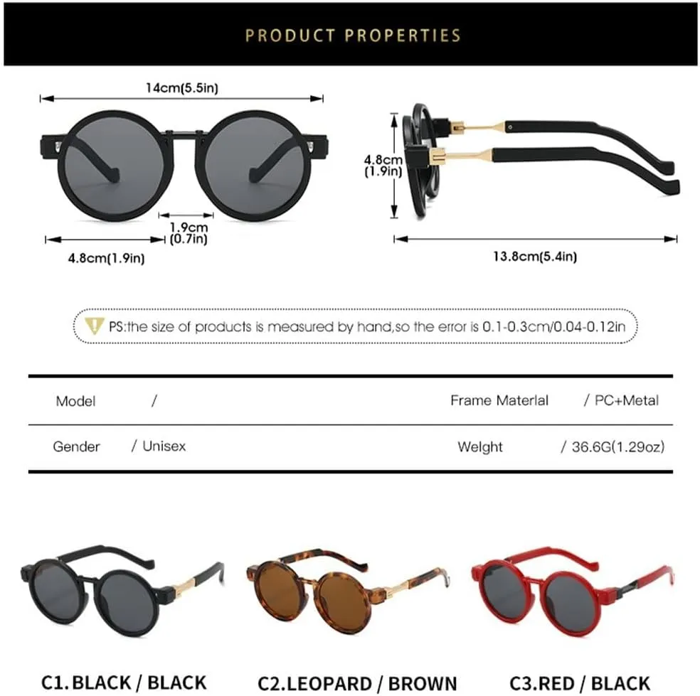 Round Women Steampunk Sunglasses Luxury Shades UV400 Fashion Men Sun Glasses
