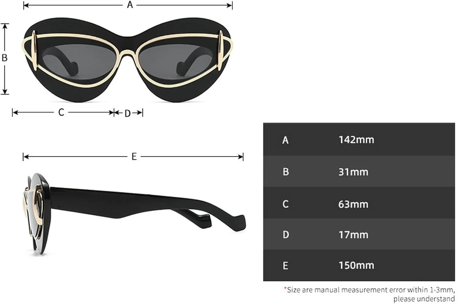 Sexy Y2k Punk Cat Eye Sunglasses Women 2024 Luxury Vintage Sun Glasses For Ladies Retro Double Frame Eyewear Shades UV400