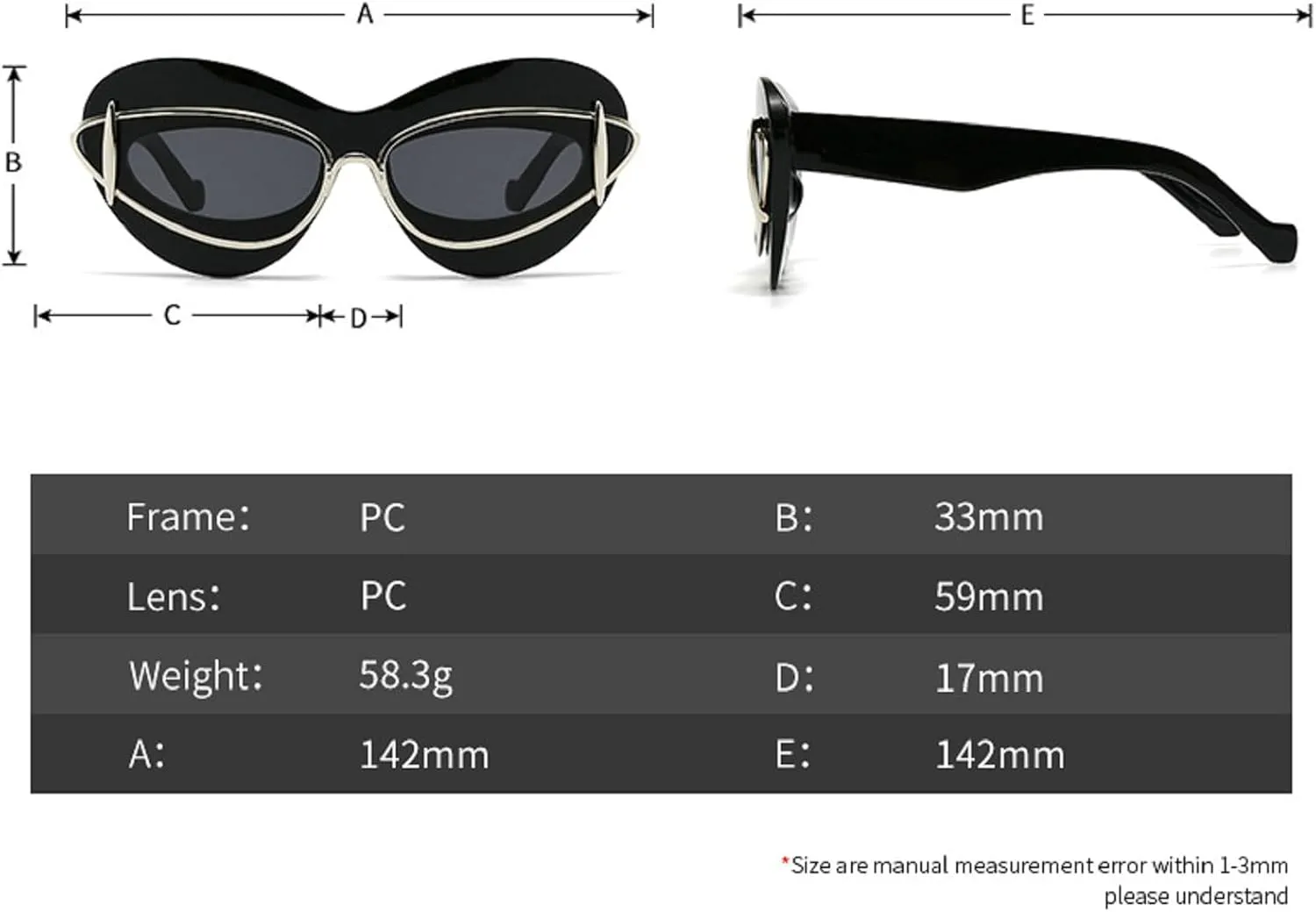 Sexy Y2k Punk Cat Eye Sunglasses Women 2024 Luxury Vintage Sun Glasses For Ladies Retro Double Frame Eyewear Shades UV400