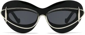 Sexy Y2k Punk Cat Eye Sunglasses Women 2024 Luxury Vintage Sun Glasses For Ladies Retro Double Frame Eyewear Shades UV400