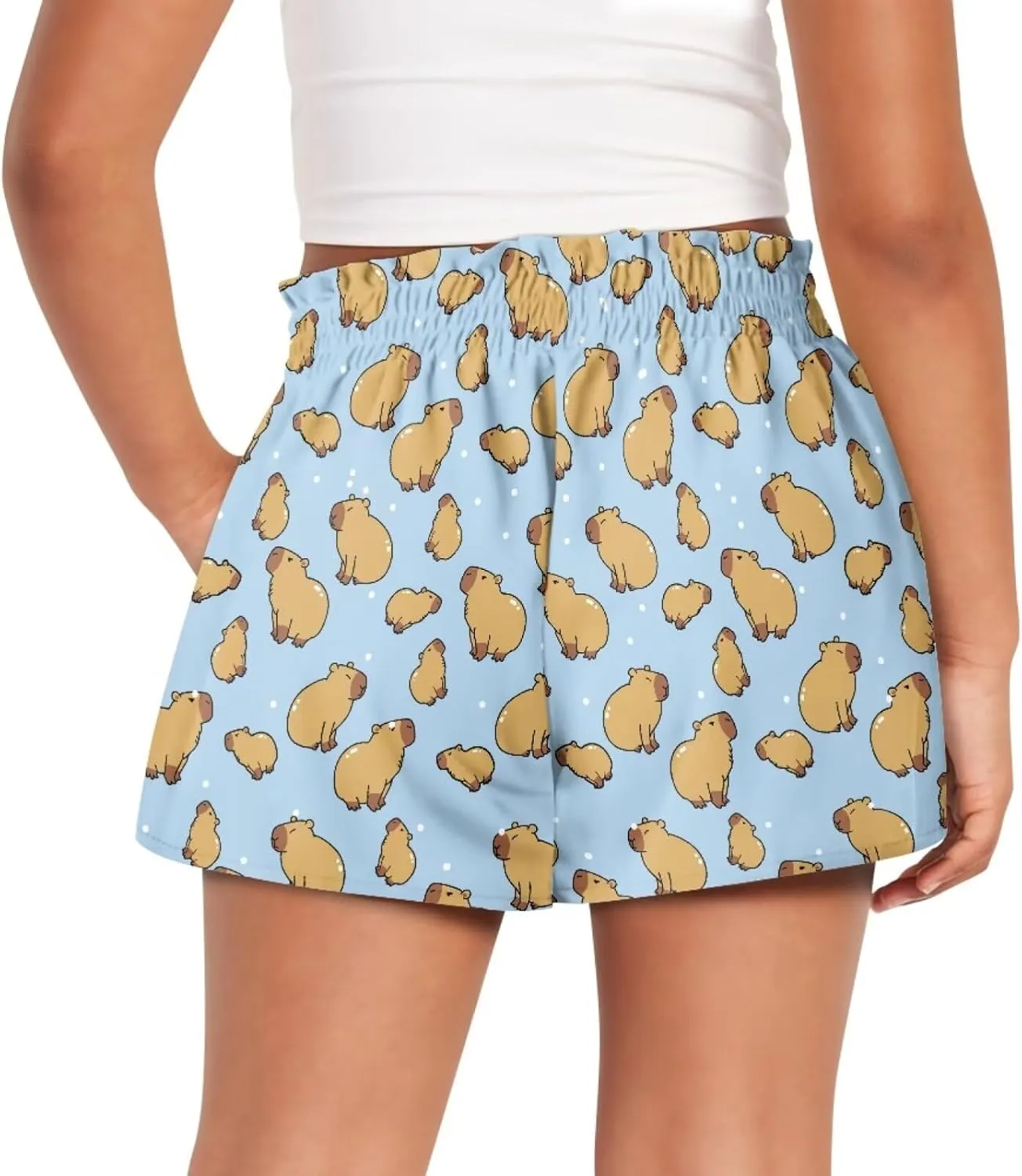 Shorts for Girls 3-16Y Athletic Shorts Summer High Waist Running Shorts Soft Dance Yoga Shorts with Pockets