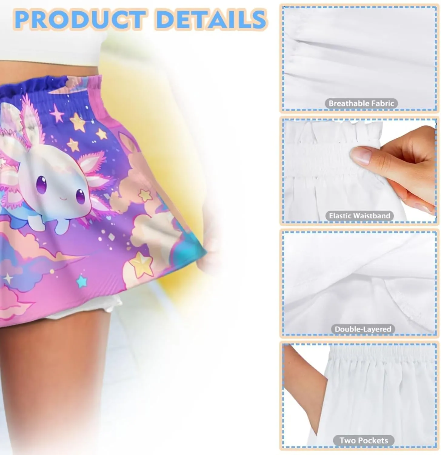 Shorts for Girls 3-16Y Athletic Shorts Summer High Waist Running Shorts Soft Dance Yoga Shorts with Pockets