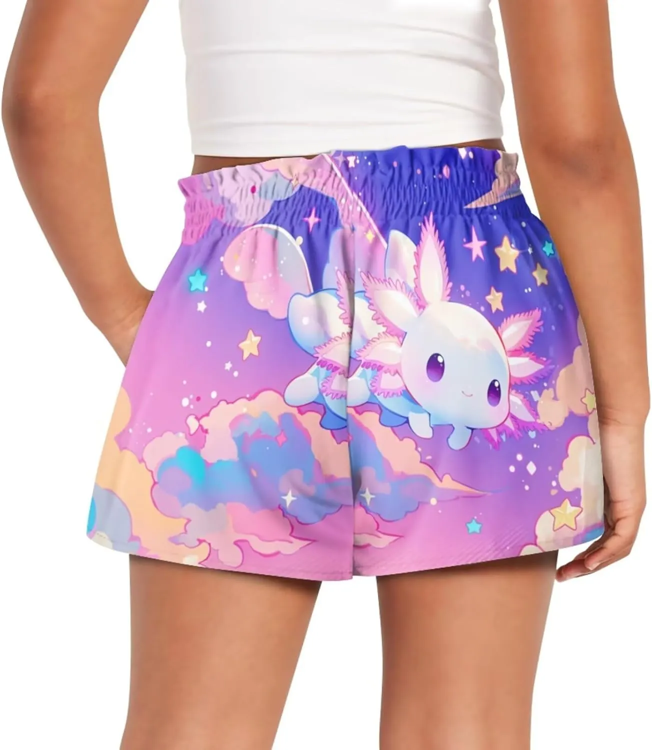 Shorts for Girls 3-16Y Athletic Shorts Summer High Waist Running Shorts Soft Dance Yoga Shorts with Pockets