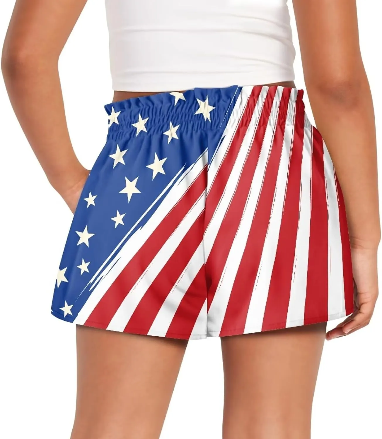Shorts for Girls 3-16Y Athletic Shorts Summer High Waist Running Shorts Soft Dance Yoga Shorts with Pockets